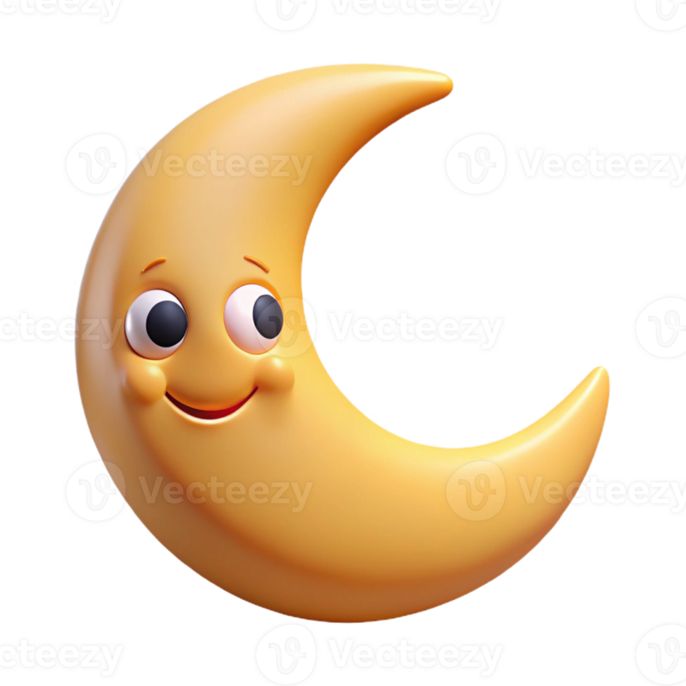 pristine victorian Smiling crescent moon character with pointed tips. Clean lines, flat color, crisp edges with Scalable Design. genuine png