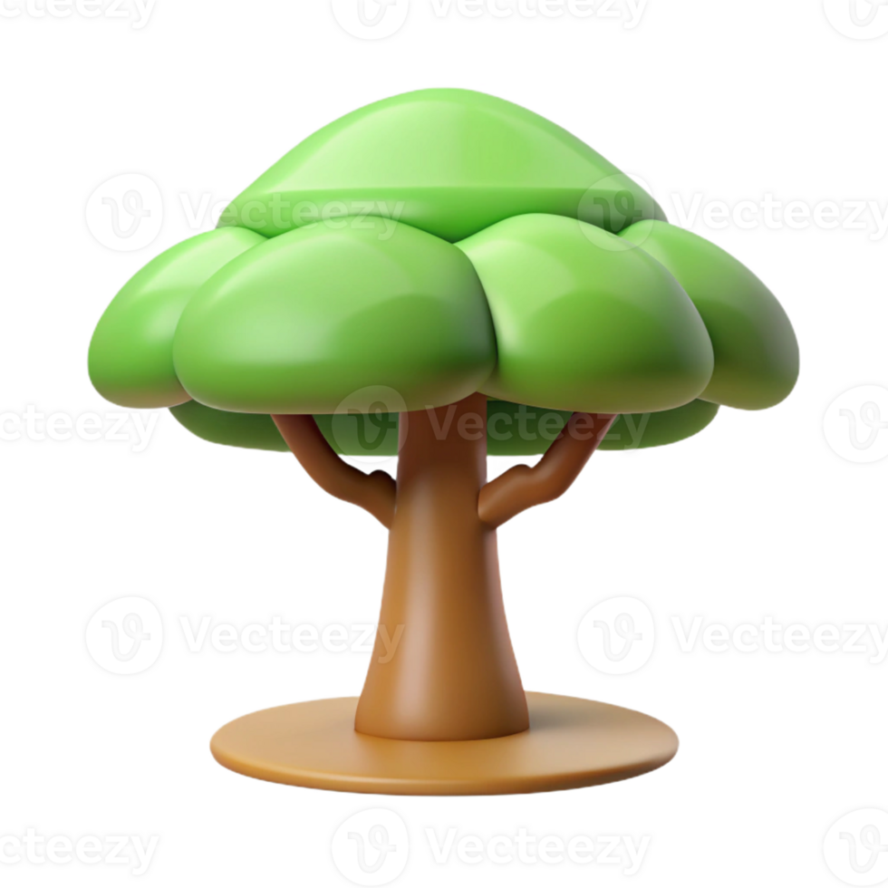 spectacular unforgettable Tree character with a circular canopy. Clean lines, scalable, flat color with Scalable Design. png