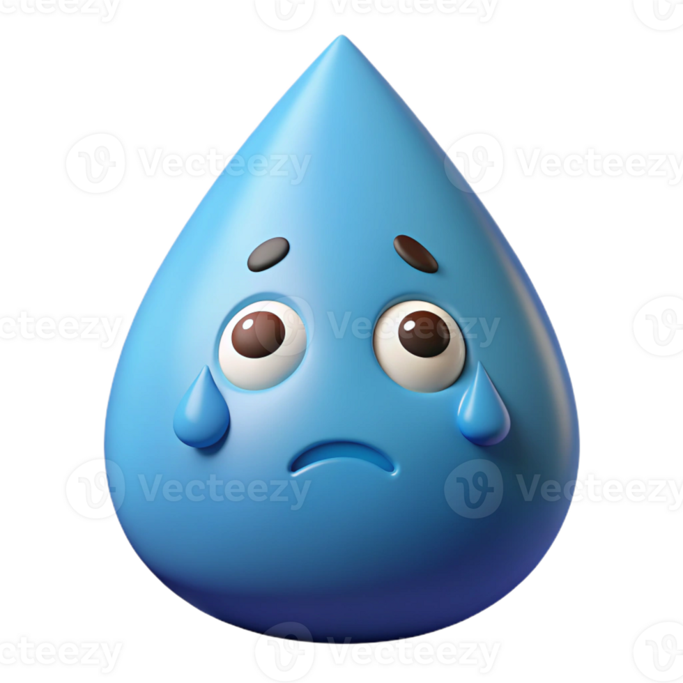 splendid nordic Teardrop character with a sad expression. Crisp edges, flat color with Scalable Design. masterfully captured png