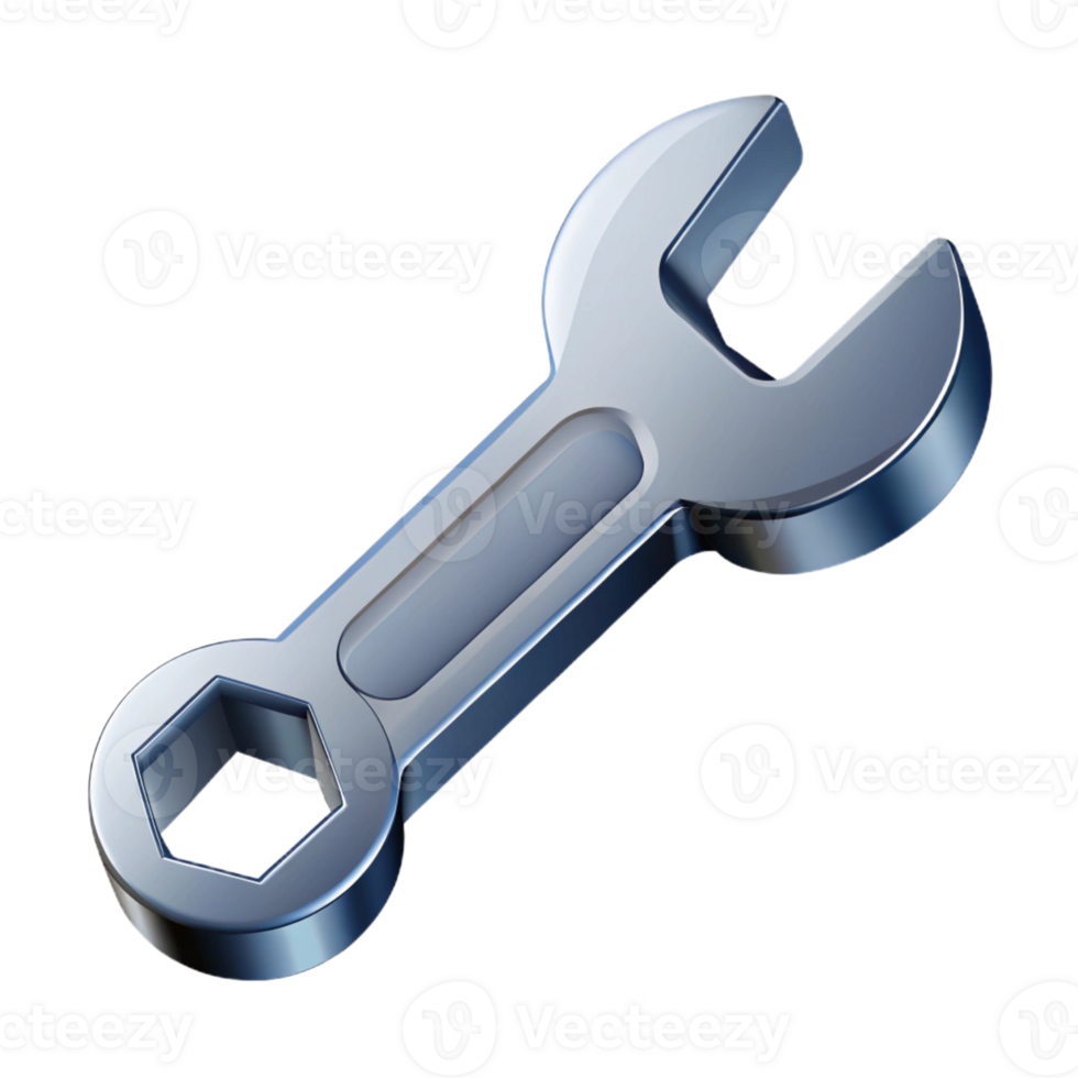 sought-after tropical Isometric wrench with clean lines and a silver color with Scalable Design. professional png