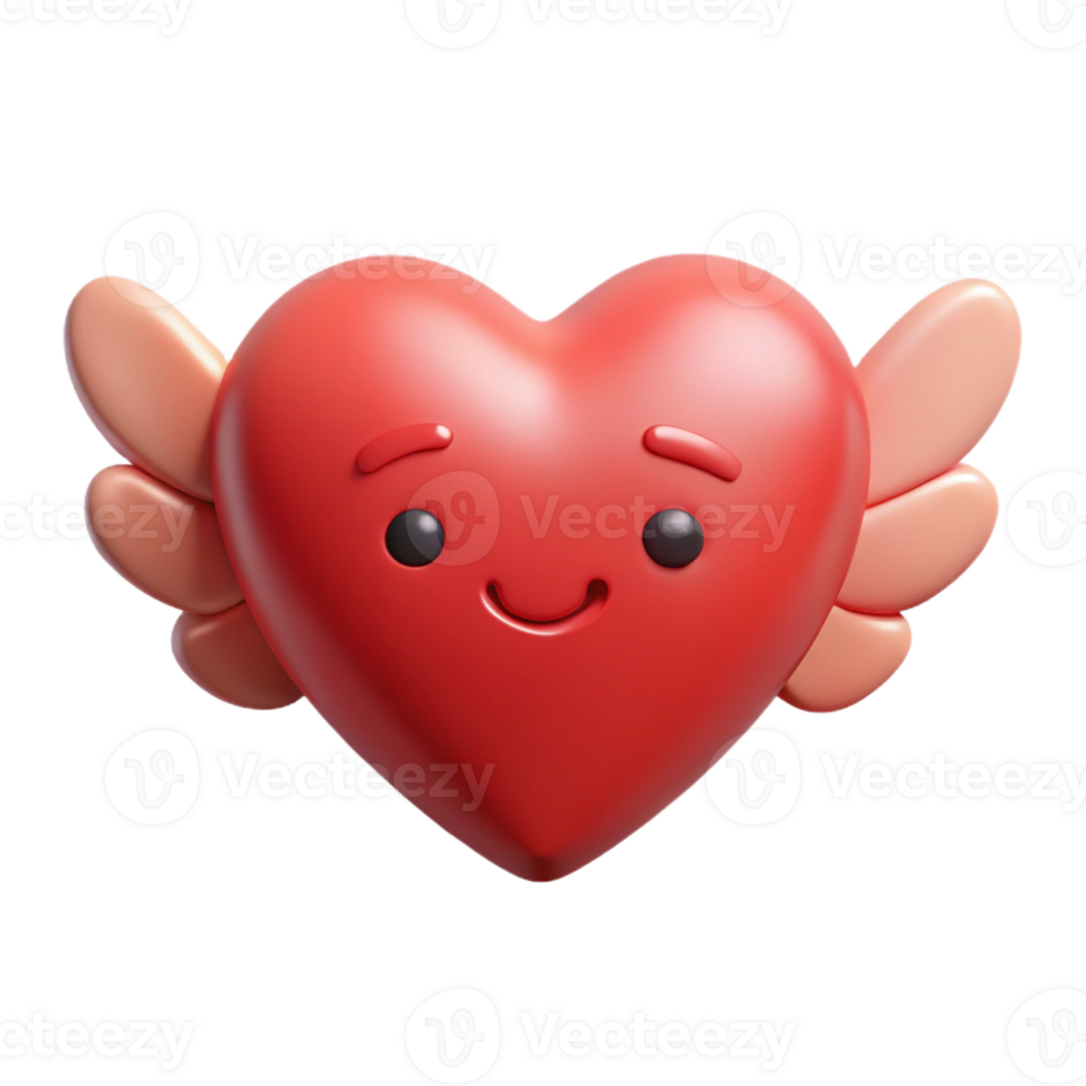 immaculate celebrated Symmetrical heart-shaped character with small wings. Single-weight stroke, flat color, minimal with Scalable Design. png
