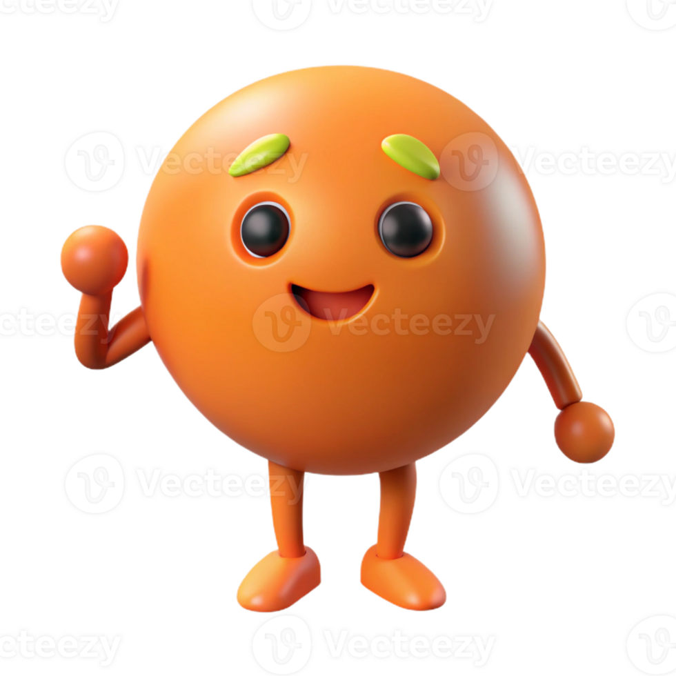 signature retro Orange character with a circular shape. Flat orange color, with Scalable Design. elite png