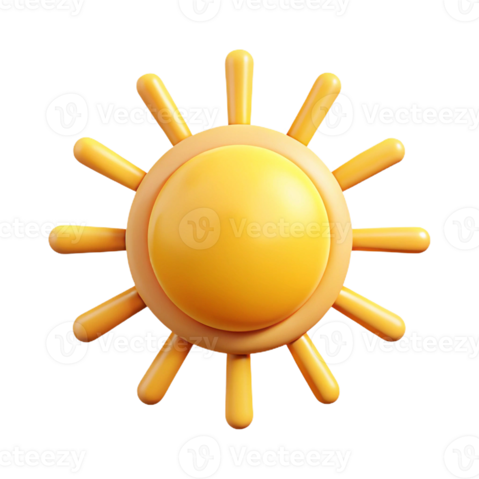 quintessential art deco Flat color sun with symmetrical rays. with Scalable Design. professional png