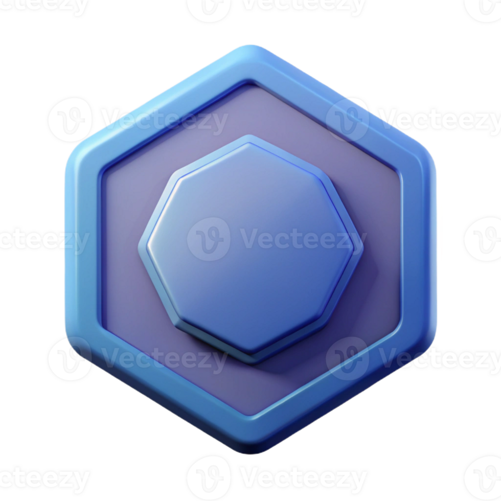 striking bold rustic Octagonal badge with a central square. Flat color, crisp edges, single-weight stroke with Scalable Design. 4K png