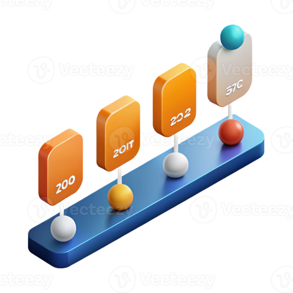 timeless creative Timeline infographic with milestone markers. Crisp edges, minimal, single-weight stroke with Scalable Design. professional png