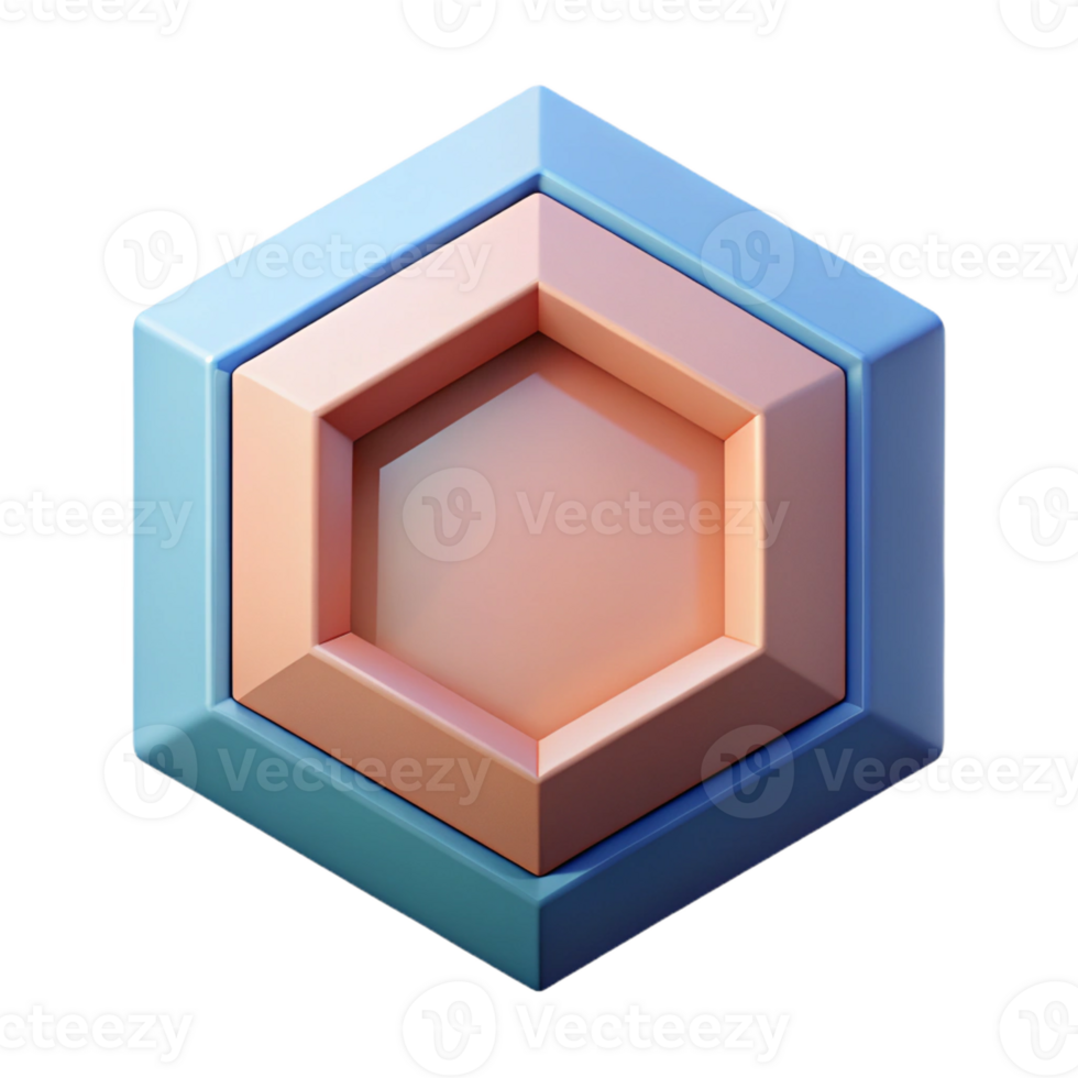vibrant geometric Geometric hexagon shape. Symmetrical design, clean lines, flat color with Scalable Design. flawless png