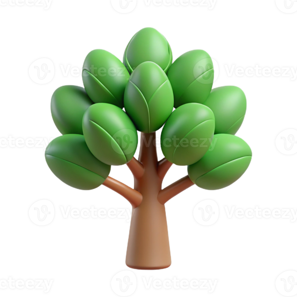 glorious whimsical mid-century Stylized tree with circular leaves. Symmetrical design, clean lines, flat color with Scalable Design. ultra HD png