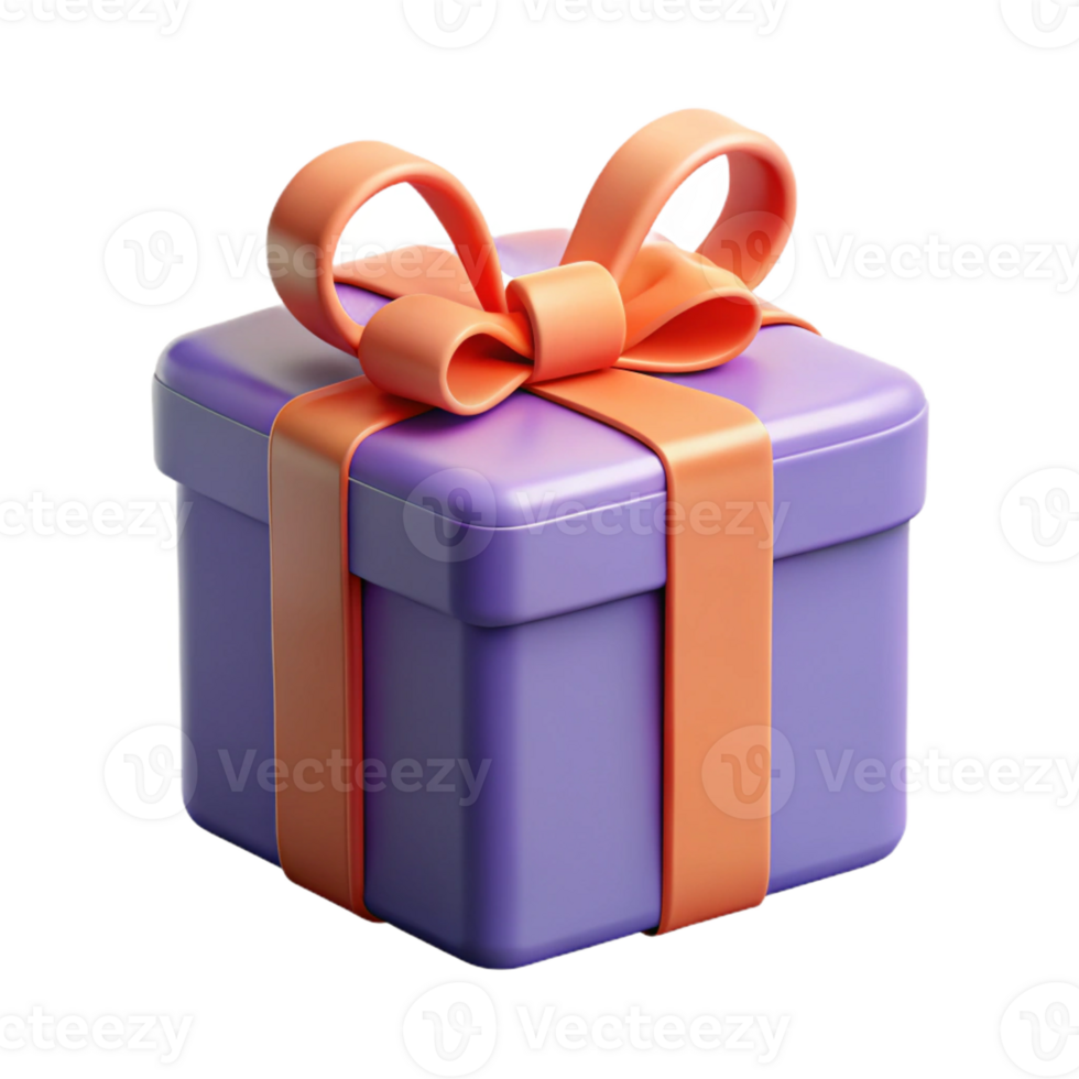 stunning industrial Gift box with ribbon. Flat color, clean lines, symmetrical with Scalable Design. impeccable png