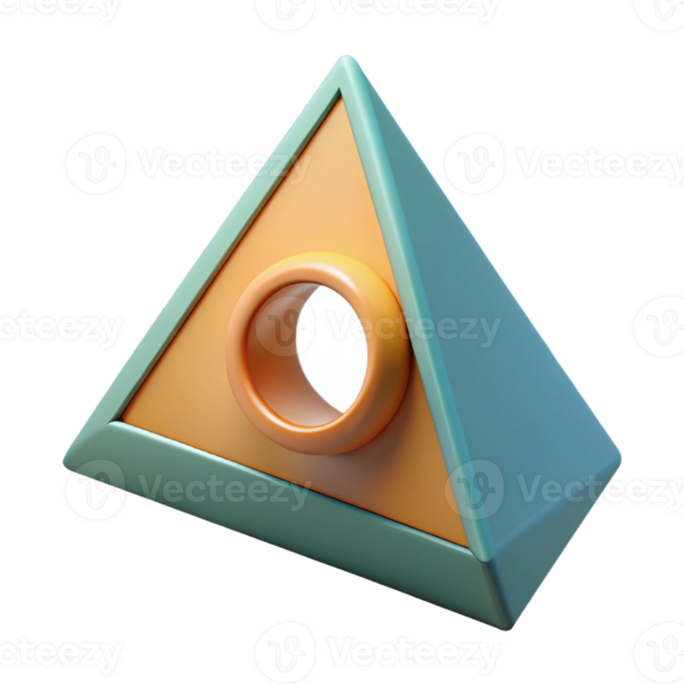 quintessential elegant Geometric triangle with a circle inside. Symmetrical design, clean lines, flat color with Scalable Design. premium png