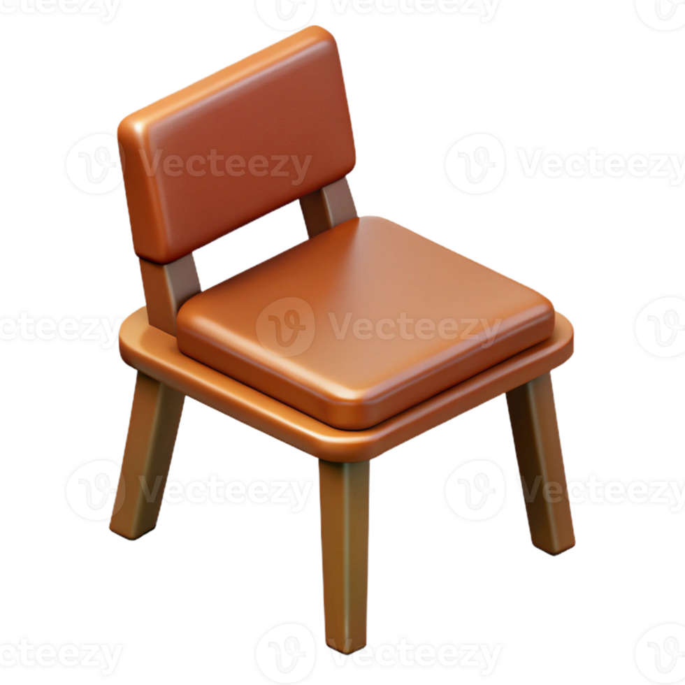 radiant dramatic baroque Scalable isometric chair with single-weight stroke and a brown seat with Scalable Design. flawless png