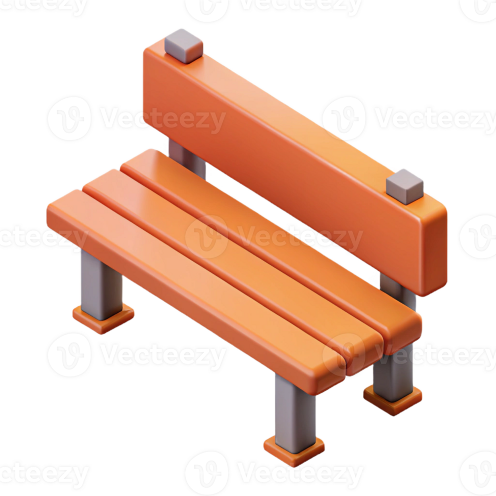 gorgeous timeless Single-weight stroke isometric park bench with Scalable Design. png