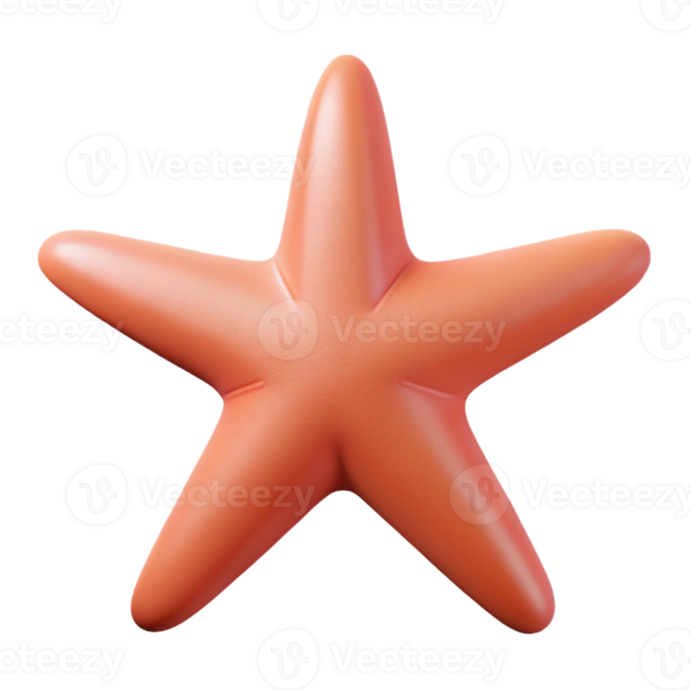 esplêndido brincalhão retro estrelas do mar com cinco pontos. simétrico, plano cor, com escalável Projeto. museu qualidade png