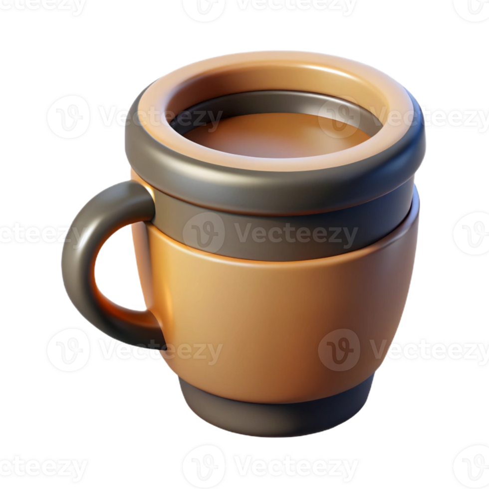 serene dreamy impressionist Simple coffee cup icon with sharp edges and flat color. Minimal design with Scalable Design. ultra HD png