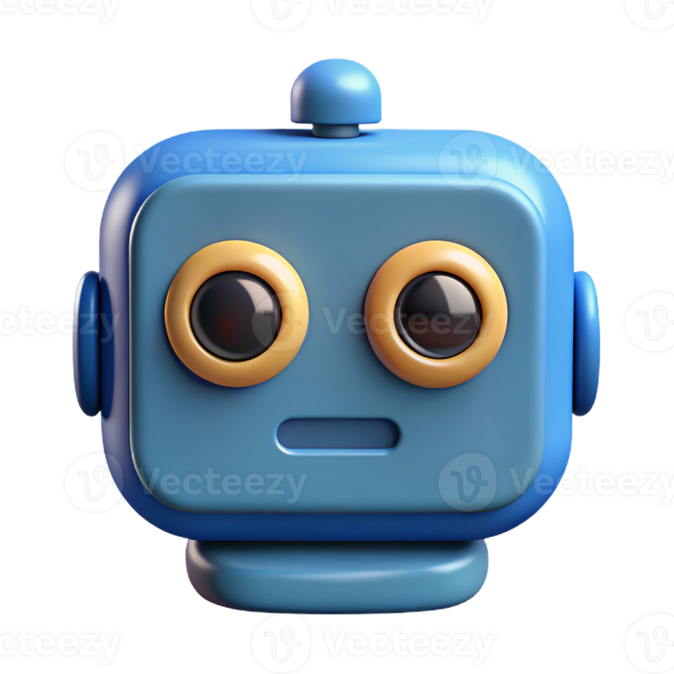 striking nostalgic surreal Square robot with rounded corners and circular eyes. Crisp edges, single-weight stroke, with Scalable Design. exclusive png