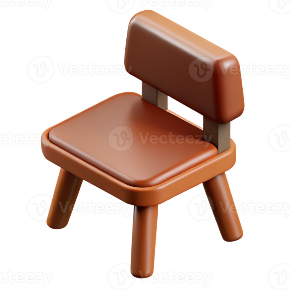 stunning harmonious classic Scalable isometric chair with single-weight stroke and a brown seat with Scalable Design. high resolution png