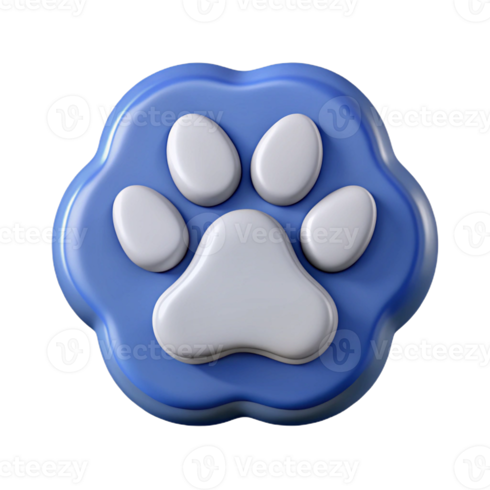 sought-after urban Paw print badge with distinct pads. Symmetrical, minimal, flat color with Scalable Design. authentic png