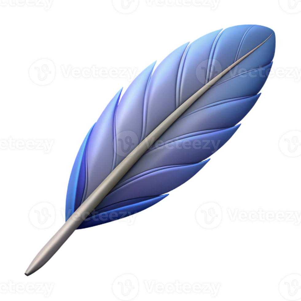 whimsical enchanting Symmetrical feather with crisp edges and flat color. with Scalable Design. ultra HD png
