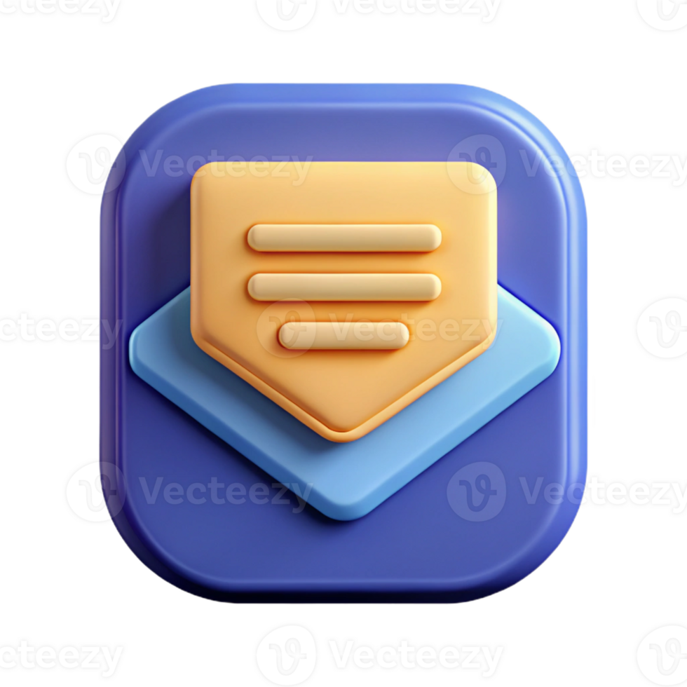 peaceful striking Symmetrical message icon. Clean lines, geometric shape with Scalable Design. 8K png