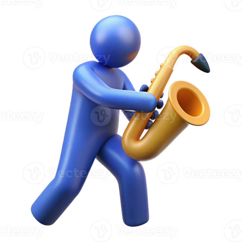 sumptuous dramatic gothic Silhouette of a playing saxophone. Single-weight stroke, flat color, clean lines with Scalable Design. authentic png
