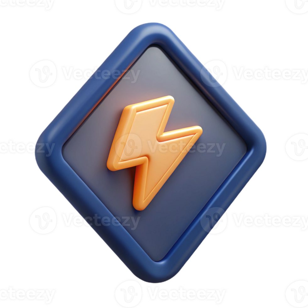 picturesque surreal Triangular badge, stylized lightning bolt. Clean lines, flat color, with Scalable Design. premium png