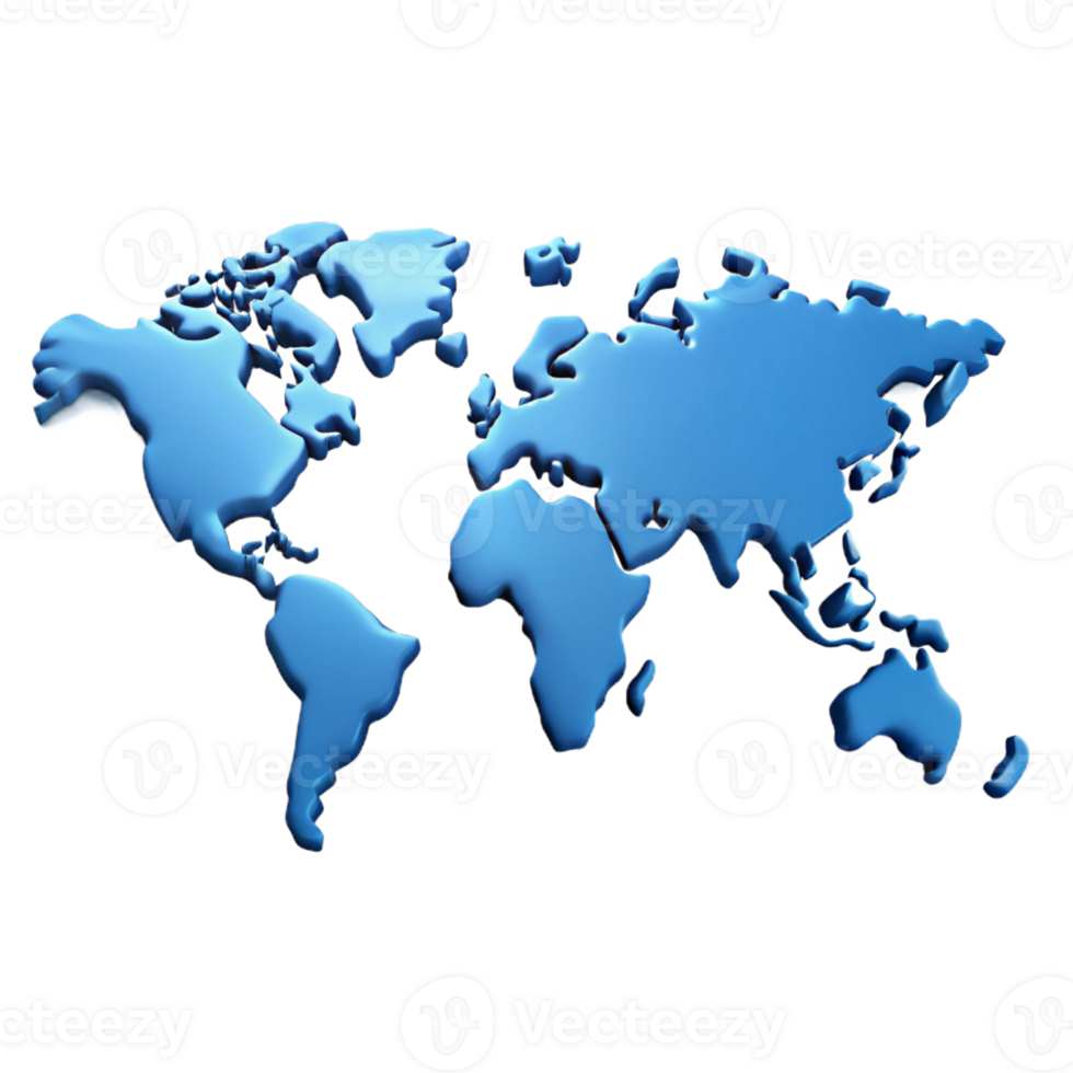melancholic radiant World map outline with highlighted continent. Clean lines, with Scalable Design. professional png