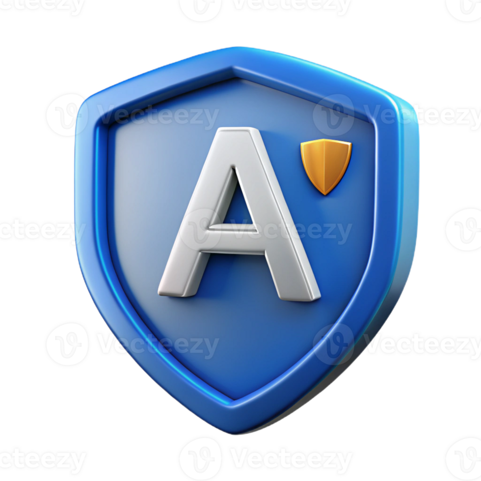 exquisite unparalleled Shield badge, bold single letter A . Scalable, clean lines, flat color with Scalable Design. png