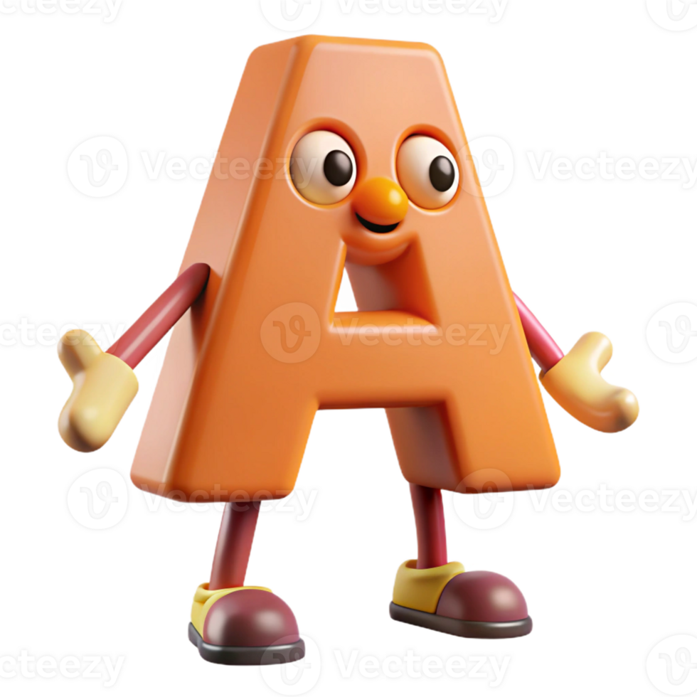 striking mysterious surreal Letter A character with arms and legs. Crisp edges, minimal design with Scalable Design. high quality png