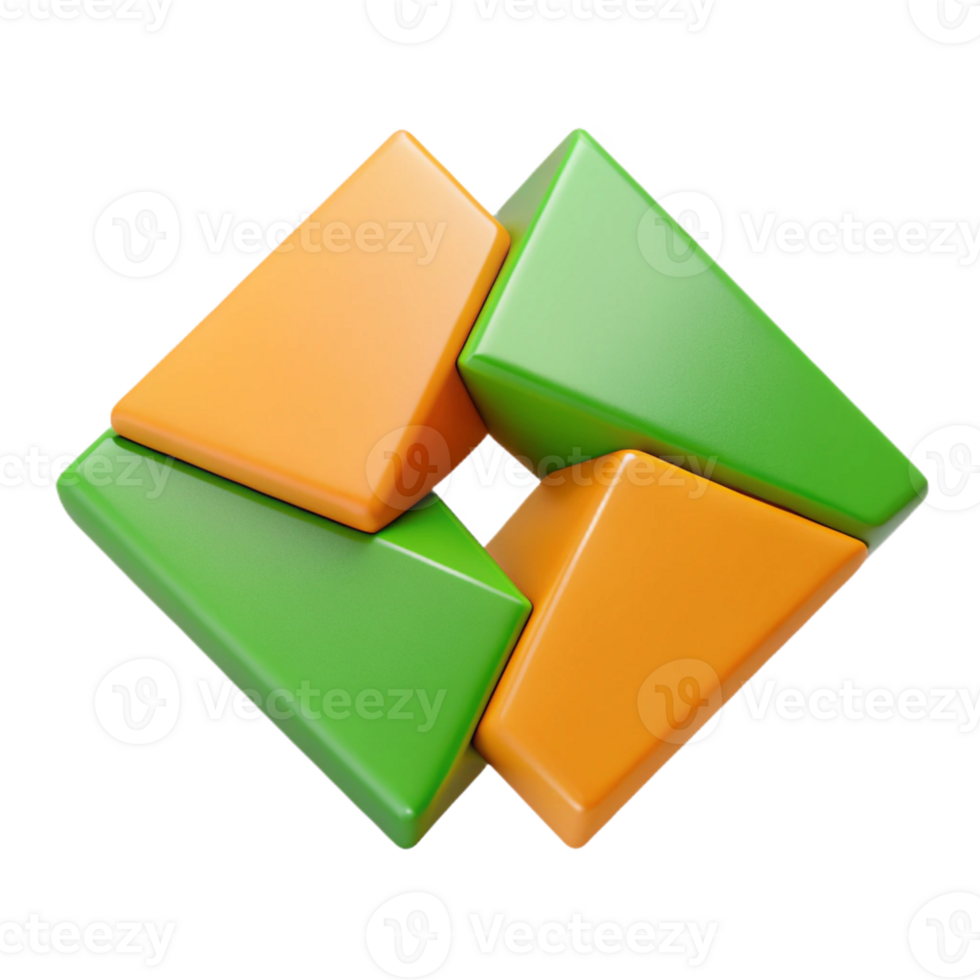 melancholic immaculate Intersecting trapezoids, orange and green. Flat color, crisp edges. with Scalable Design. original png