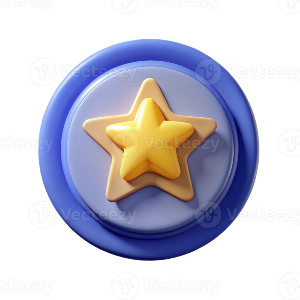 reflective serene Circular badge with star, clean lines, flat color, with Scalable Design. museum quality png