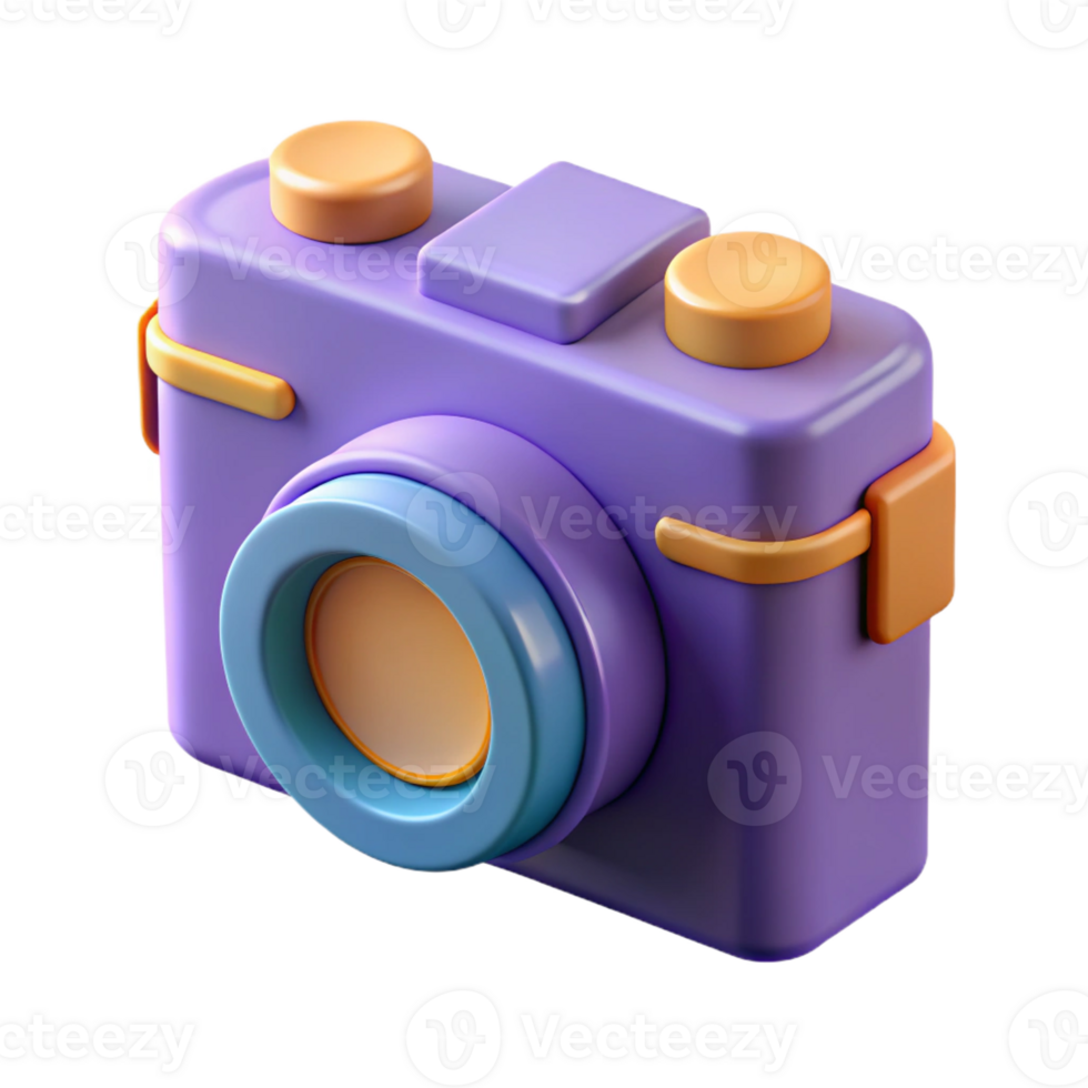 vibrant organic Pictogram of a camera. Flat color, geometric, crisp edges with Scalable Design. precision png