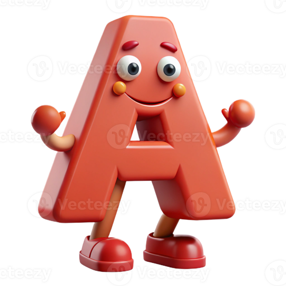 picturesque timeless Letter A character with arms and legs. Crisp edges, minimal design with Scalable Design. png