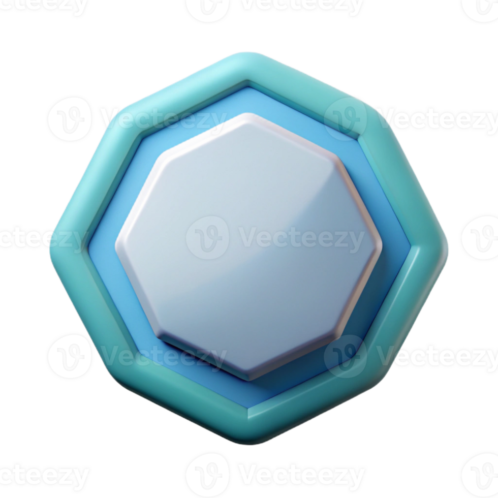 spectacular playful nordic Octagonal badge with circle, crisp edges, minimal design, flat color with Scalable Design. perfect clarity png