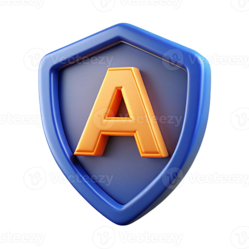 breathtaking tranquil elegant Shield badge, bold single letter A . Scalable, clean lines, flat color with Scalable Design. crisp png