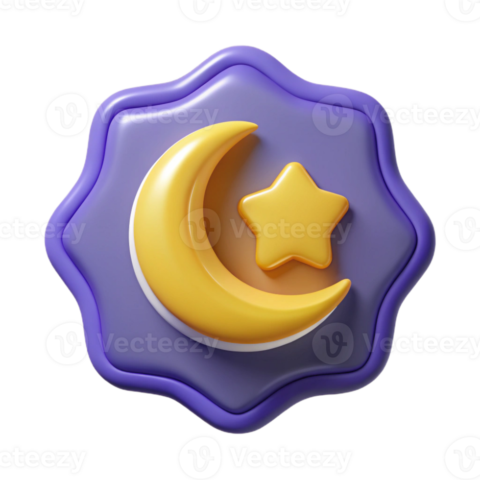sumptuous distinguished Crescent moon badge, stylized, crisp edges, flat color, minimal with Scalable Design. png