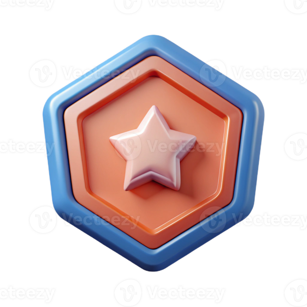 sumptuous impressionist Octagonal badge with a star outline. Crisp edges, flat color, single-weight stroke with Scalable Design. fine detail png