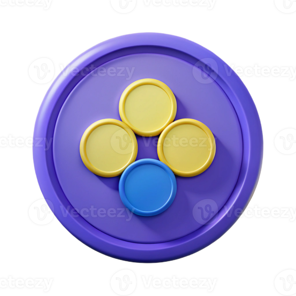 unparalleled industrial Circular badge, three intersecting circles. Flat color, minimal, crisp edges with Scalable Design. 4K png