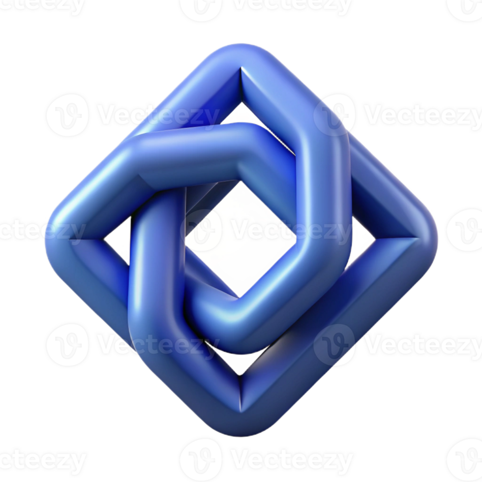 tranquil pristine Geometric symbol of unity. Interlocking squares. Crisp edges, single-weight stroke, with Scalable Design. exclusive png