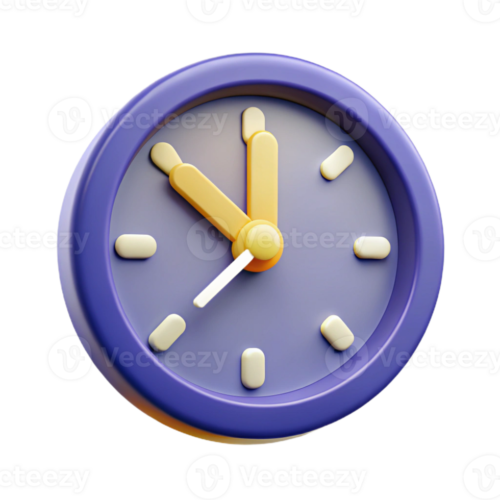 quintessential classic Clock with two hands. Crisp edges, minimal, single-weight stroke with Scalable Design. 4K png