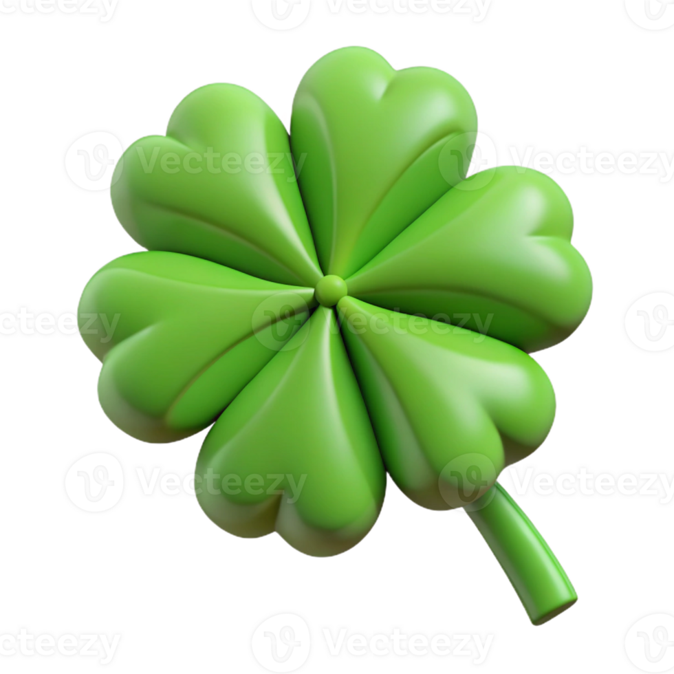 gorgeous reflective artistic Symmetrical, flat color four-leaf clover. Minimal design with Scalable Design. 8K png