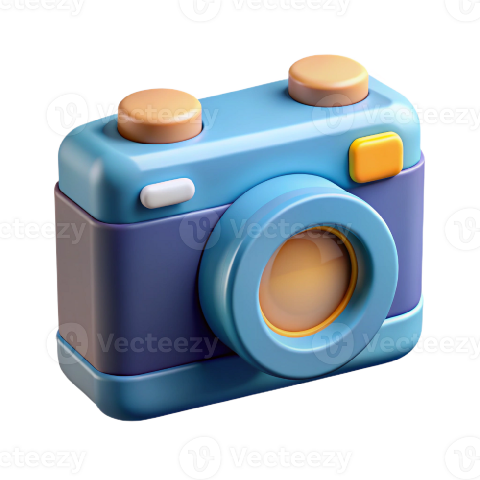 radiant exceptional Crisp edges illustration of a camera. Flat color, with Scalable Design. png