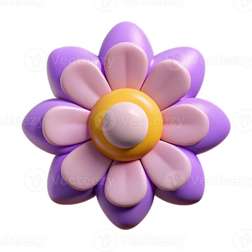immaculate dreamy geometric Flower with circular center and rounded petals. Clean lines, minimal design, flat color with Scalable Design. authentic png