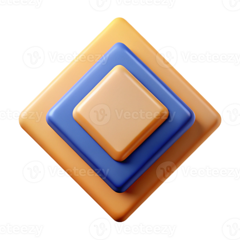 spectacular distinguished Three overlapping squares, symmetrical arrangement. Flat color. Minimal with Scalable Design. png