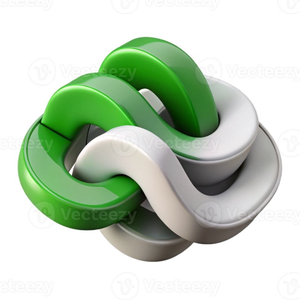 striking quintessential Interlocking wave shapes, green and grey. Flat color, clean lines. with Scalable Design. png