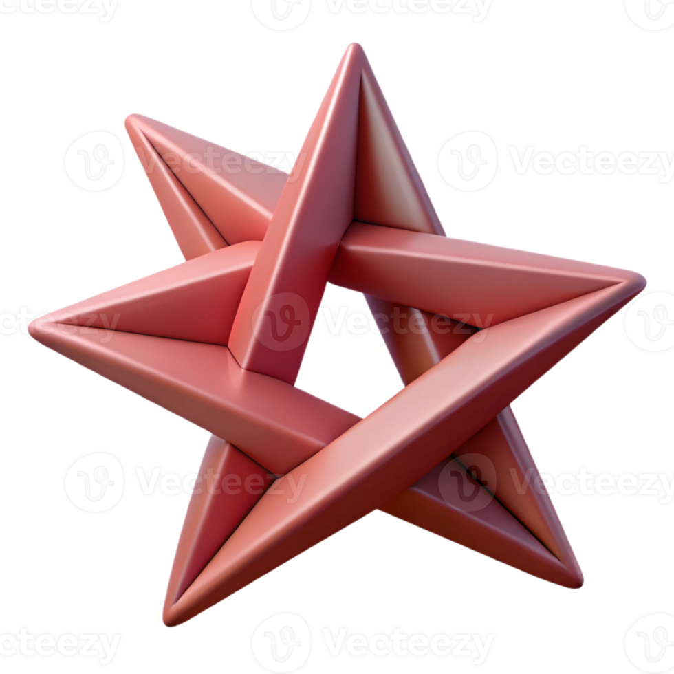 pristine baroque Two intersecting triangles, forming a star. Flat color, symmetrical with Scalable Design. top-tier png