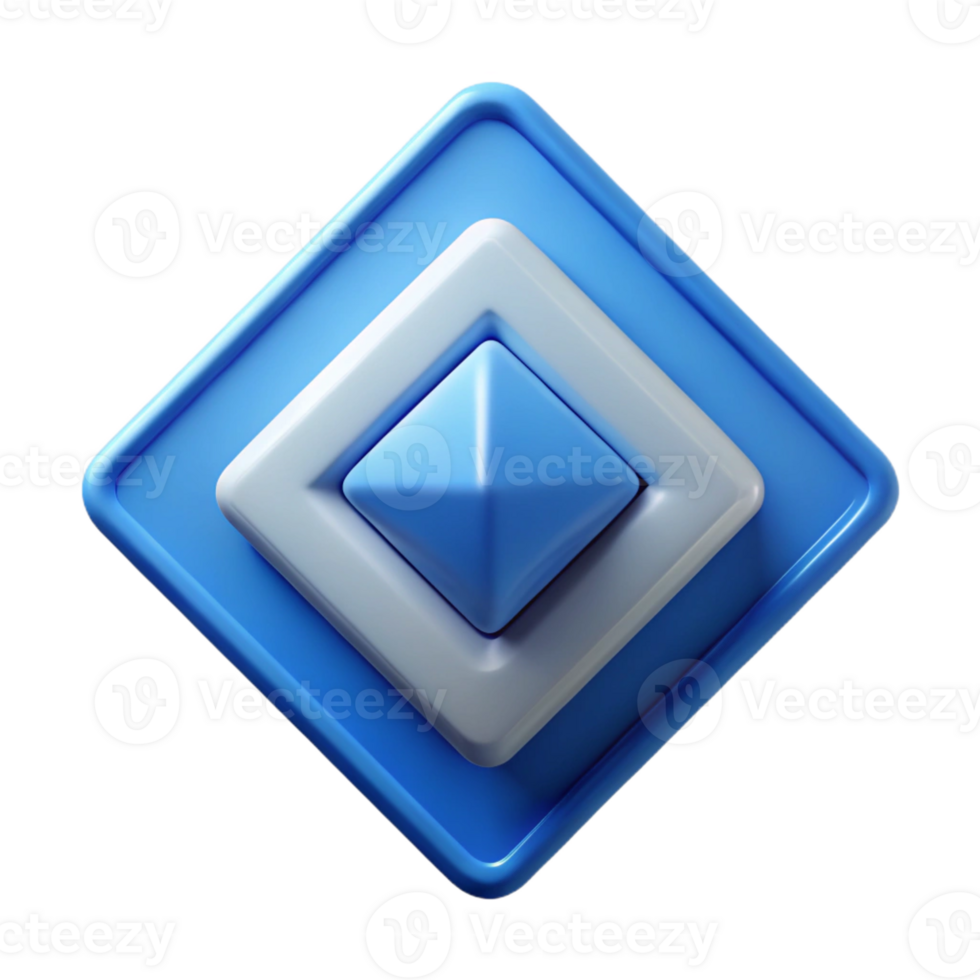 whimsical dramatic Diamond-shaped badge with concentric squares. Minimal, scalable, single-weight stroke with Scalable Design. sharp png