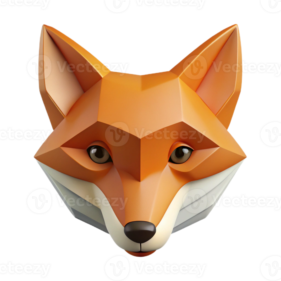 wonderful exemplary Minimal geometric fox face. Clean lines, flat color, crisp edges with Scalable Design. png