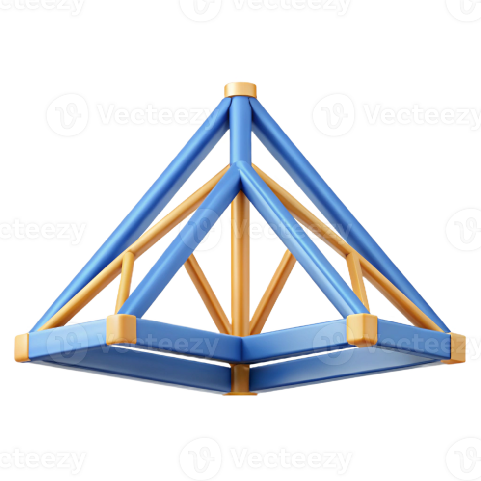 signature urban Flat color blueprint of a roof truss. Geometric, minimal with Scalable Design. high quality png