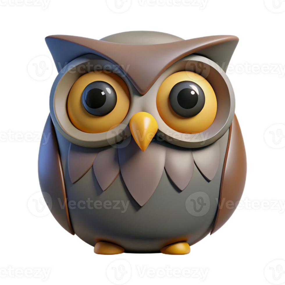 unparalleled futuristic Geometric owl with large circular eyes. Scalable, flat color, single-weight stroke with Scalable Design. handcrafted png