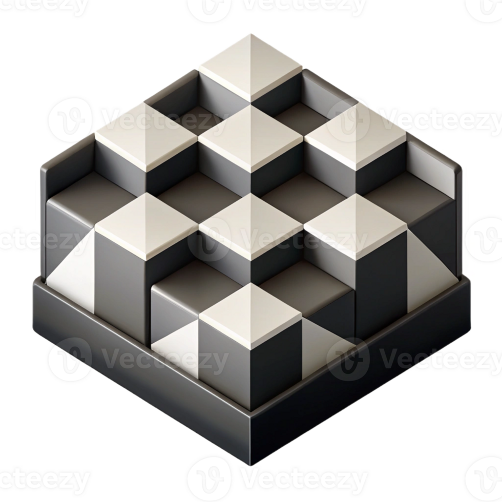 picturesque rare Geometric isometric pattern with clean lines and alternating black and white tiles with Scalable Design. png