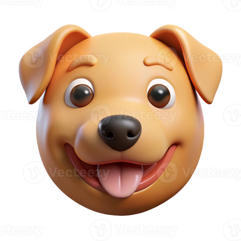 unparalleled futuristic Smiling dog face with a round nose. Flat color, clean lines, with Scalable Design. original png